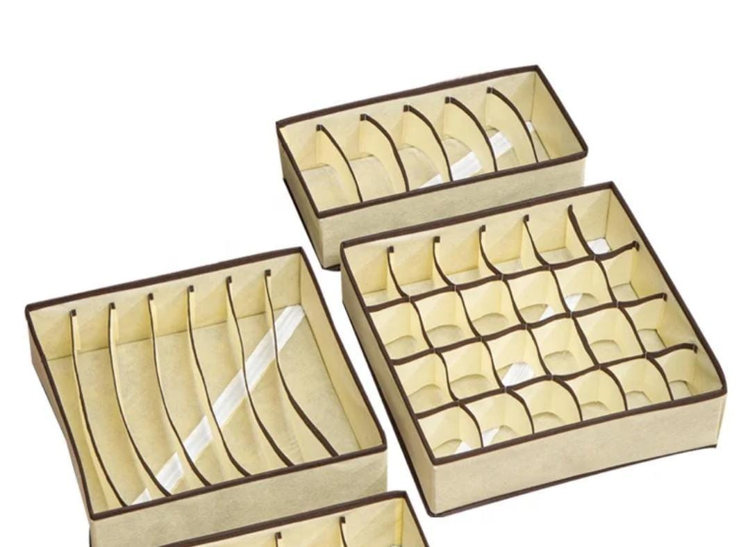 3pcs Set Foldable Fabric Drawer Organizers