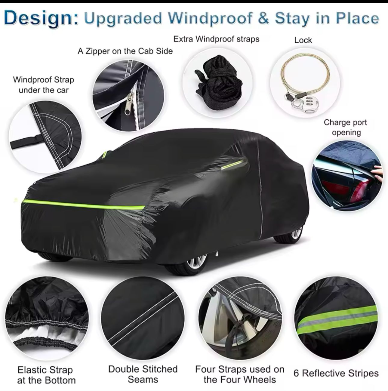 High Quality Universal Black Car Cover