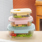 3pcs Borosilicate Ribbed Glass Food Storage Containers