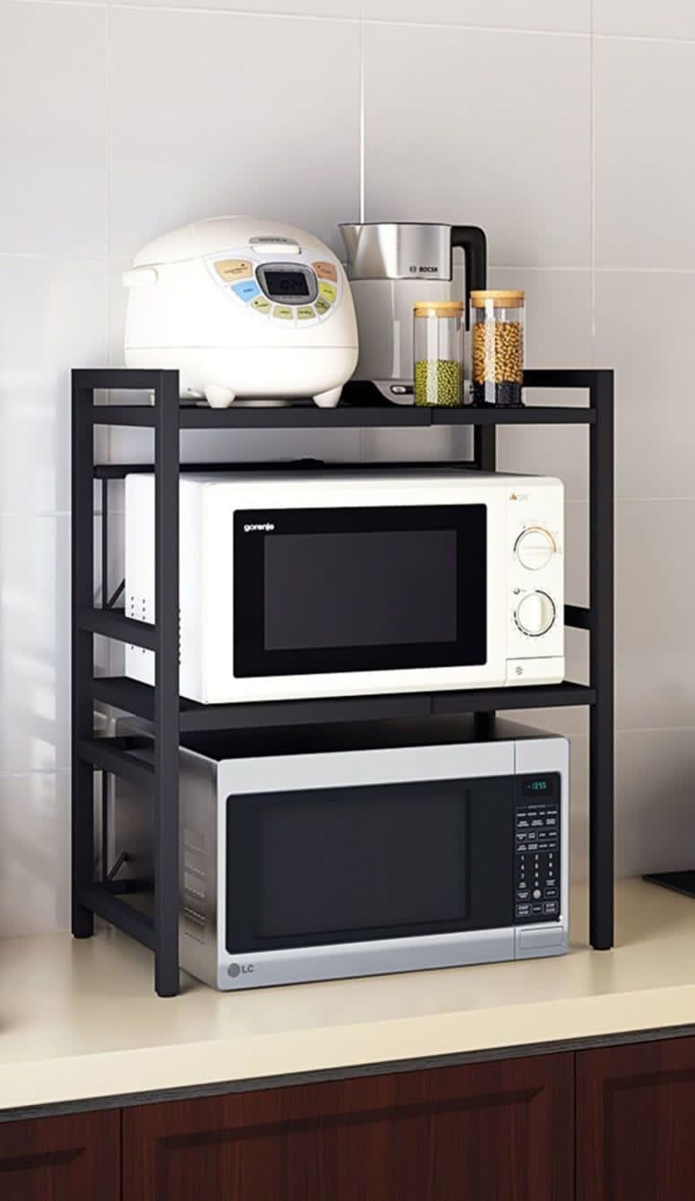 Expandable 2-Layer High-Quality Modern Microwave Stand