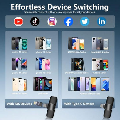 K9 Wireless Stereo Lavalier Microphone