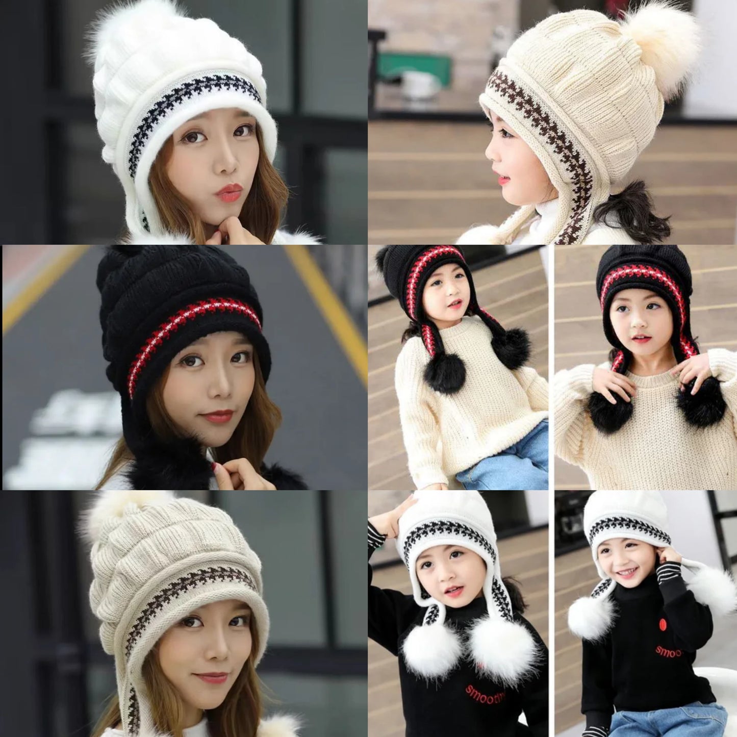 Women’s Fleece-Lined Knit Pullover Hat – Windproof & Warm