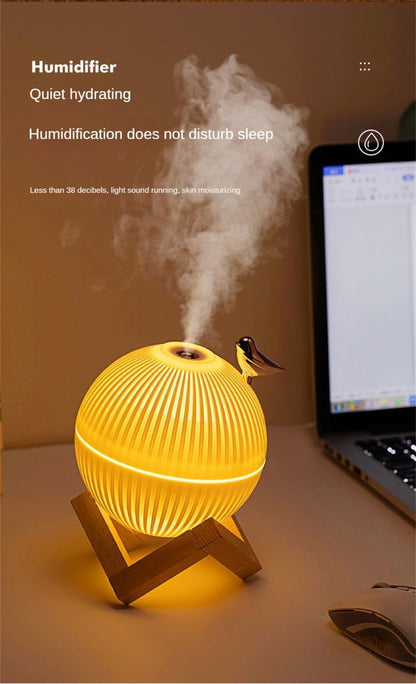 Lark Bird Ultrasonic Air Humidifier & Diffuser with Wooden Stand
