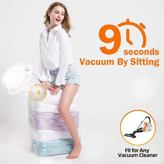 5pcs Set No-Pump Needed Vacuum Storage Bags