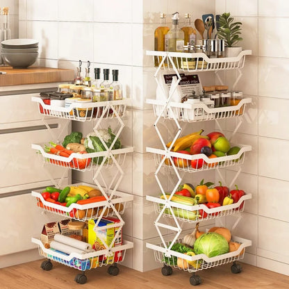 5-Tier Collapsible Fruit Rack – White 🤍