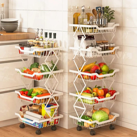 5-Tier Collapsible Fruit Rack – White 🤍