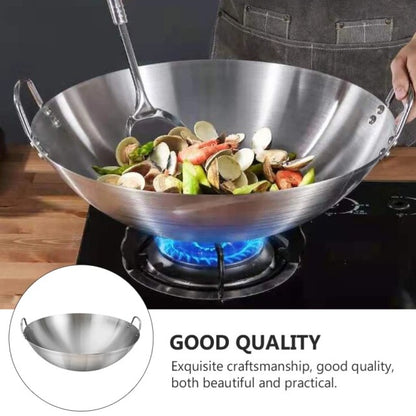 Thickened Heavy-Gauge Aluminum Wok Frying Pan