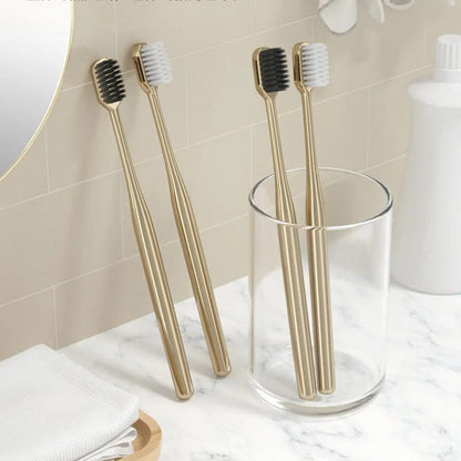 High-End Golden Bamboo Charcoal Toothbrush – Soft Bristles
