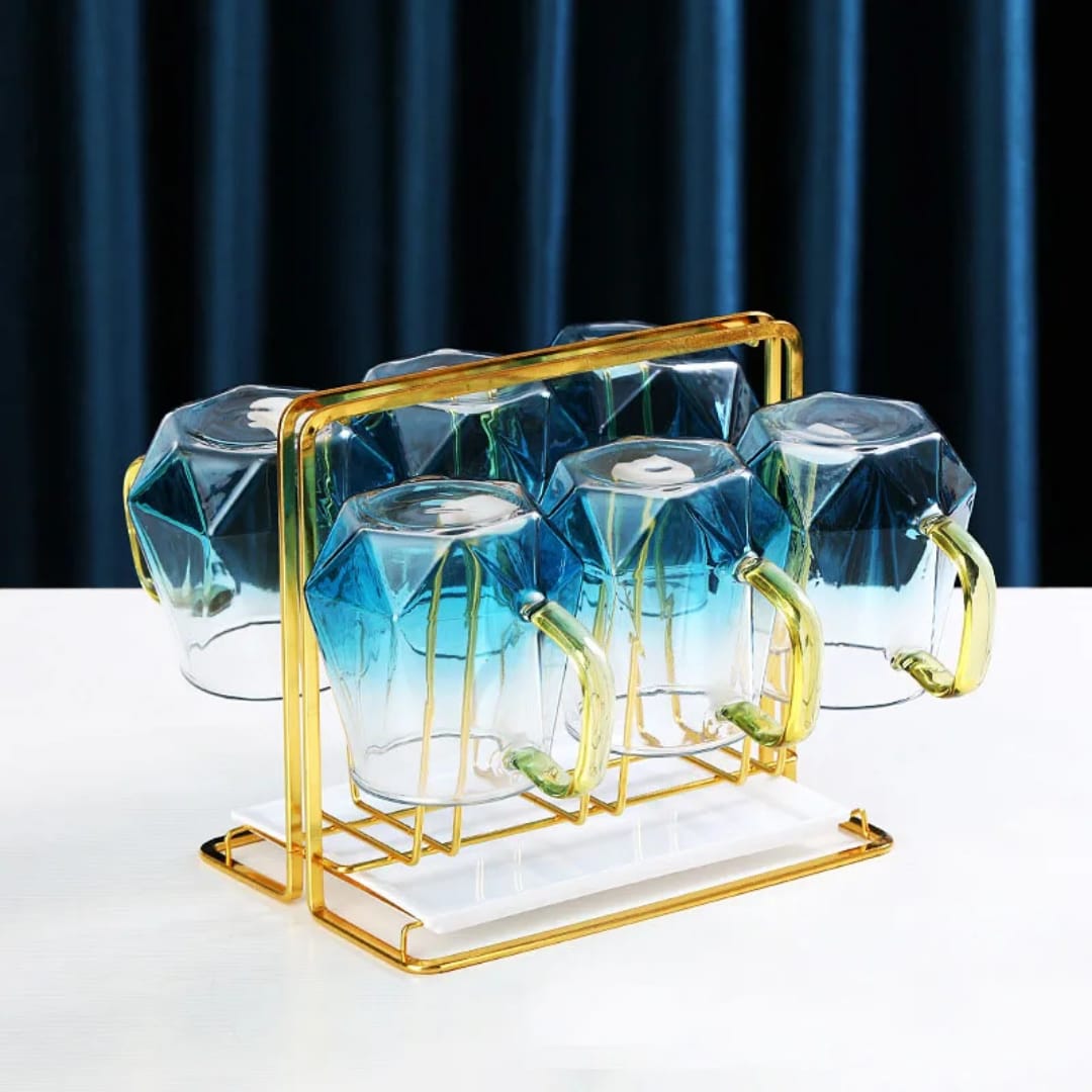 Diamond Textured Glass Teapot Set