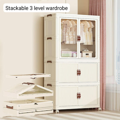 Stackable 3-Level Portable Foldable Wardrobe
