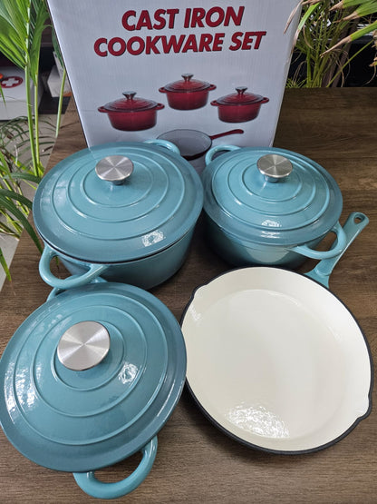 CAST IRON COOKWARE POTS SET