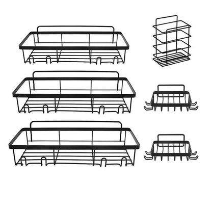 6pcs Shower Caddy Shelf – Bathroom Organizer with Adhesive Stickers