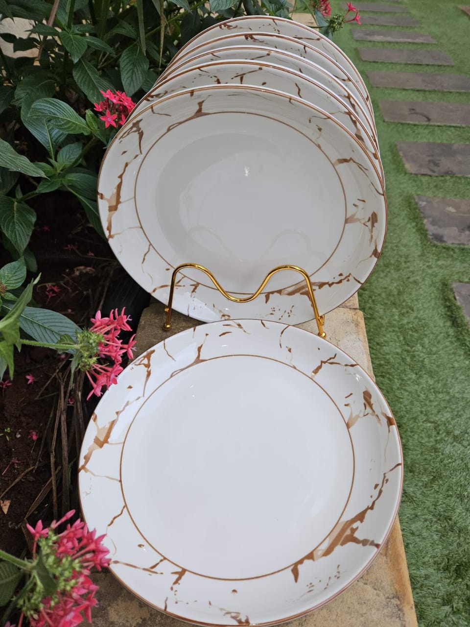 Marble Dinner Plates Set