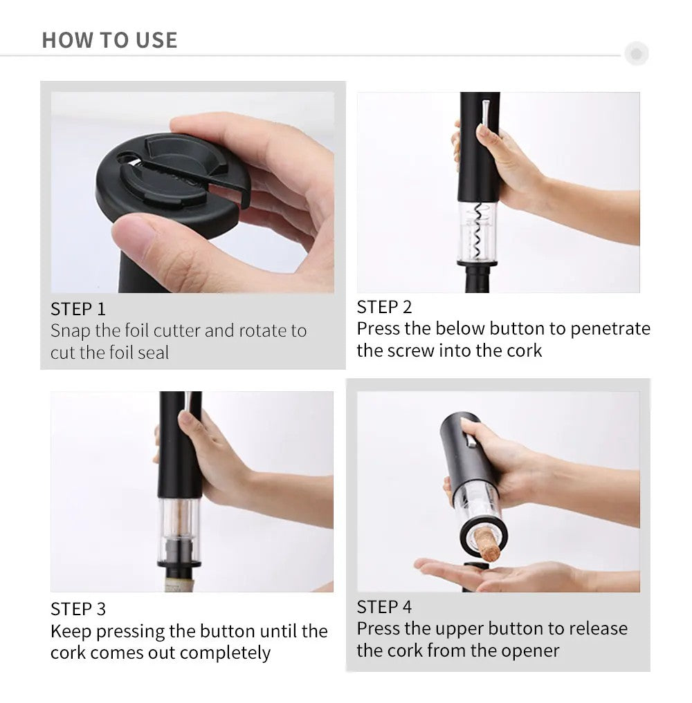 Electric Wine Opener 4-in-1 Set