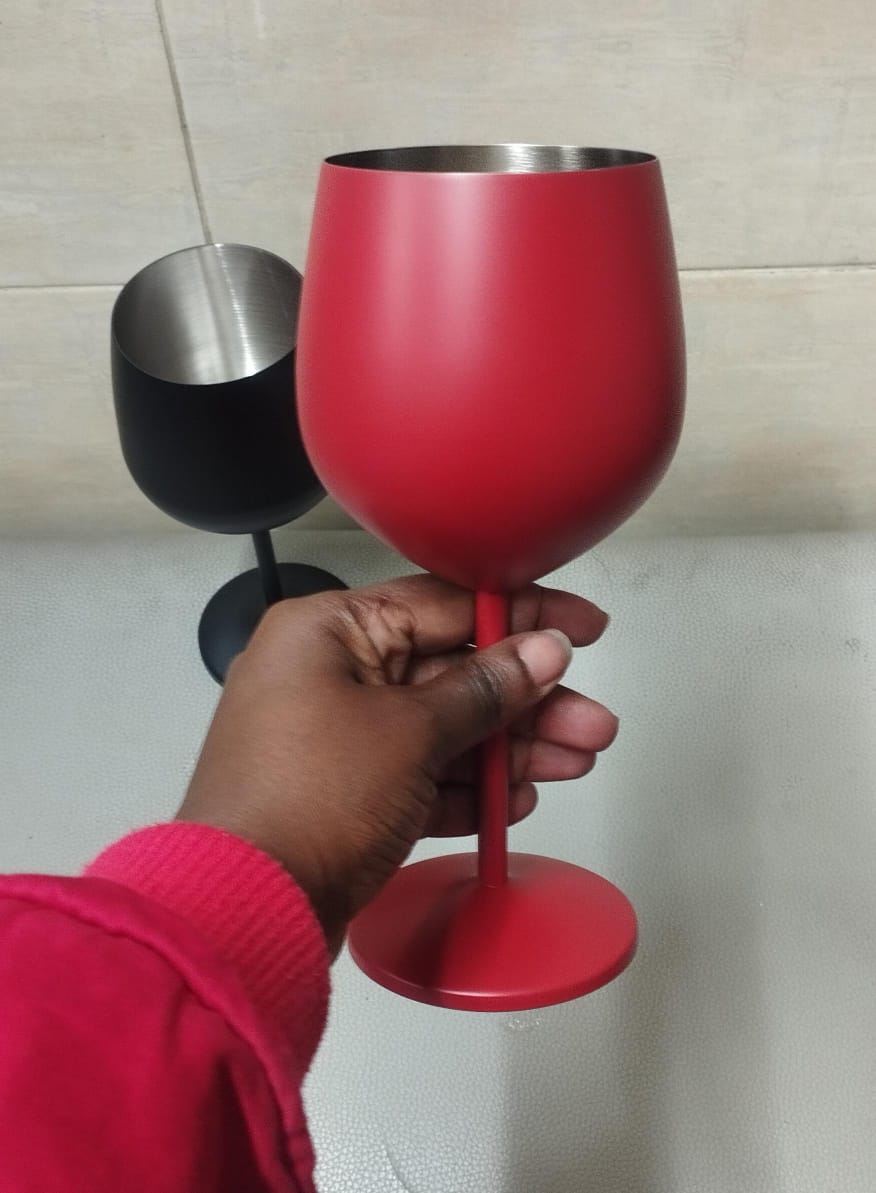 Elegant Stainless Steel Non-Breakable Goblets – 2pcs Set