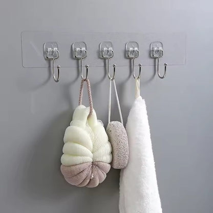 Strong Self-Adhesive Wall Hanger with 6 Hooks
