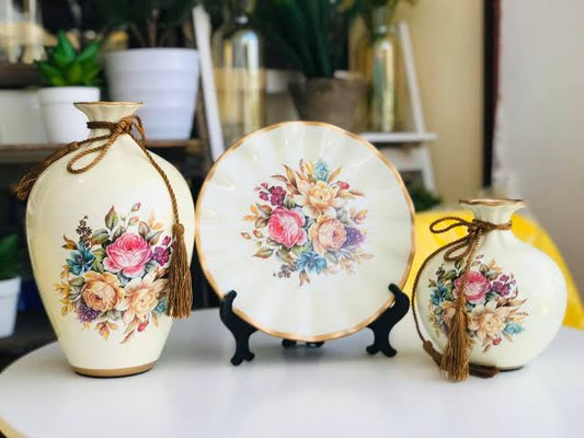 3pcs Hand-Painted Ceramic Flower Vase Set