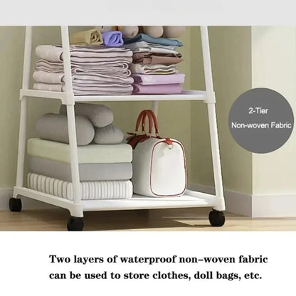 Indoor Triangular Coat Rack with Wheels