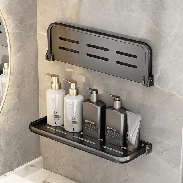 Foldable Metallic Rectangular Multi-Purpose Floating Shelf