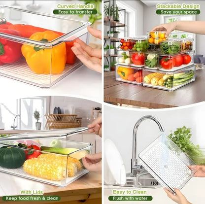 14pcs Stackable Fridge Storage Organizer