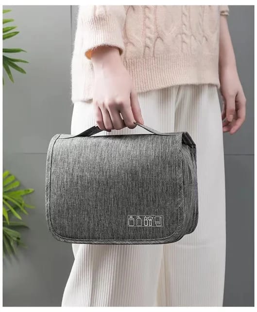 Portable Hanging Cosmetic & Toiletry Bag with Hooks