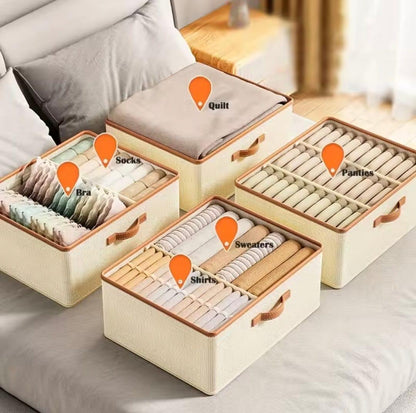 Foldable Double Compartment Closet Organizer