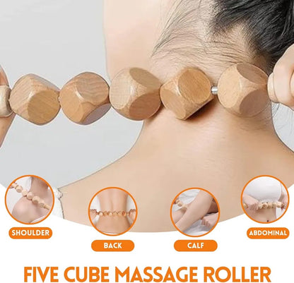 Wooden Massage Roller – 6-Cube Design