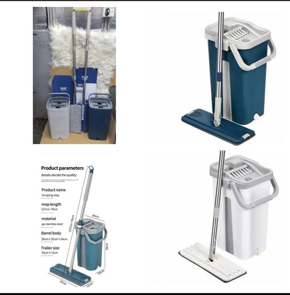 Big Bucket Flat Vertex Self-Squeeze Mop with Bucket – Hands-Free Wringing System