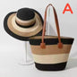 Summer Straw Woven Beach Bag + Hat Set
