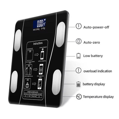 Intelligent Bluetooth BMI Body Weighing Scale – Black