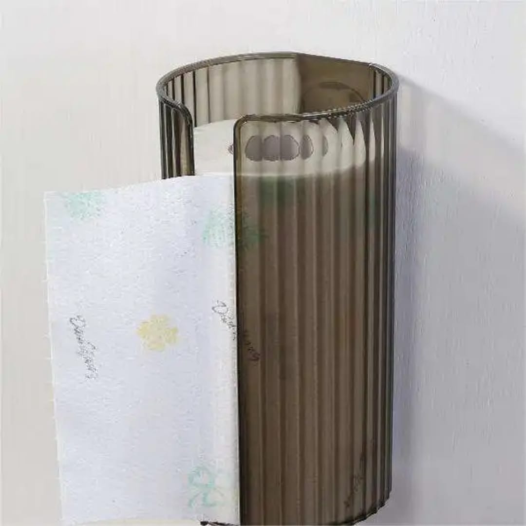 Wall-Mounted Bathroom Tissue Box – Transparent Organizer