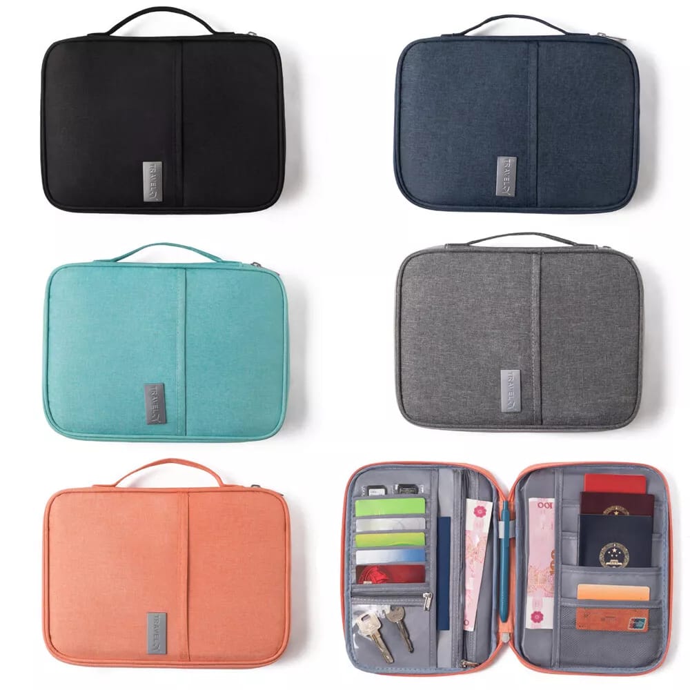 Multifunctional Family Size Travel Passport & Document Organizer