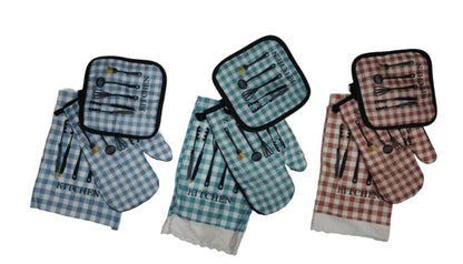 3pcs Kitchen Heat-Resistant Glove Set