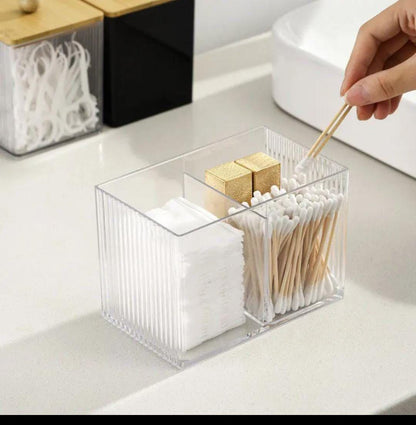 Acrylic Earbuds Organizer with Bamboo Cover