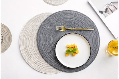 Elegant Round Woven Placemats – Set of 6