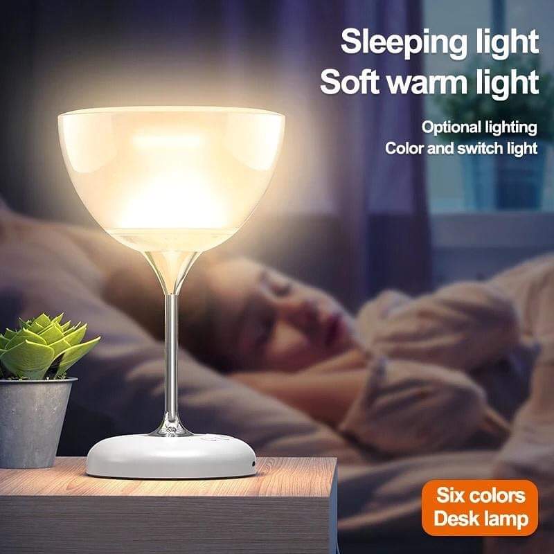 Novel Wine Glass Bedside Lamp – 6 Colour Ambient Lighting