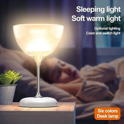 Novel Wine Glass Bedside Lamp – 6 Colour Ambient Lighting