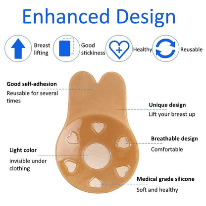 Women’s Self-Adhesive Silicone Strapless Bra – Push Up & Invisible