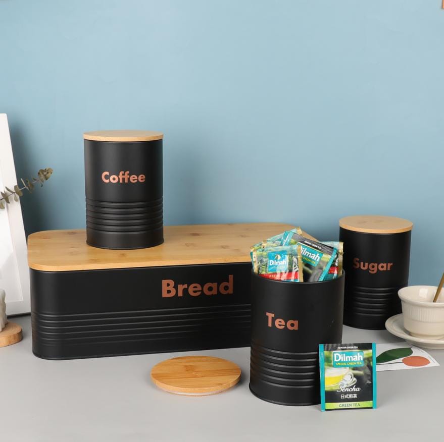 15L Bread Bin With 3 Canisters Set