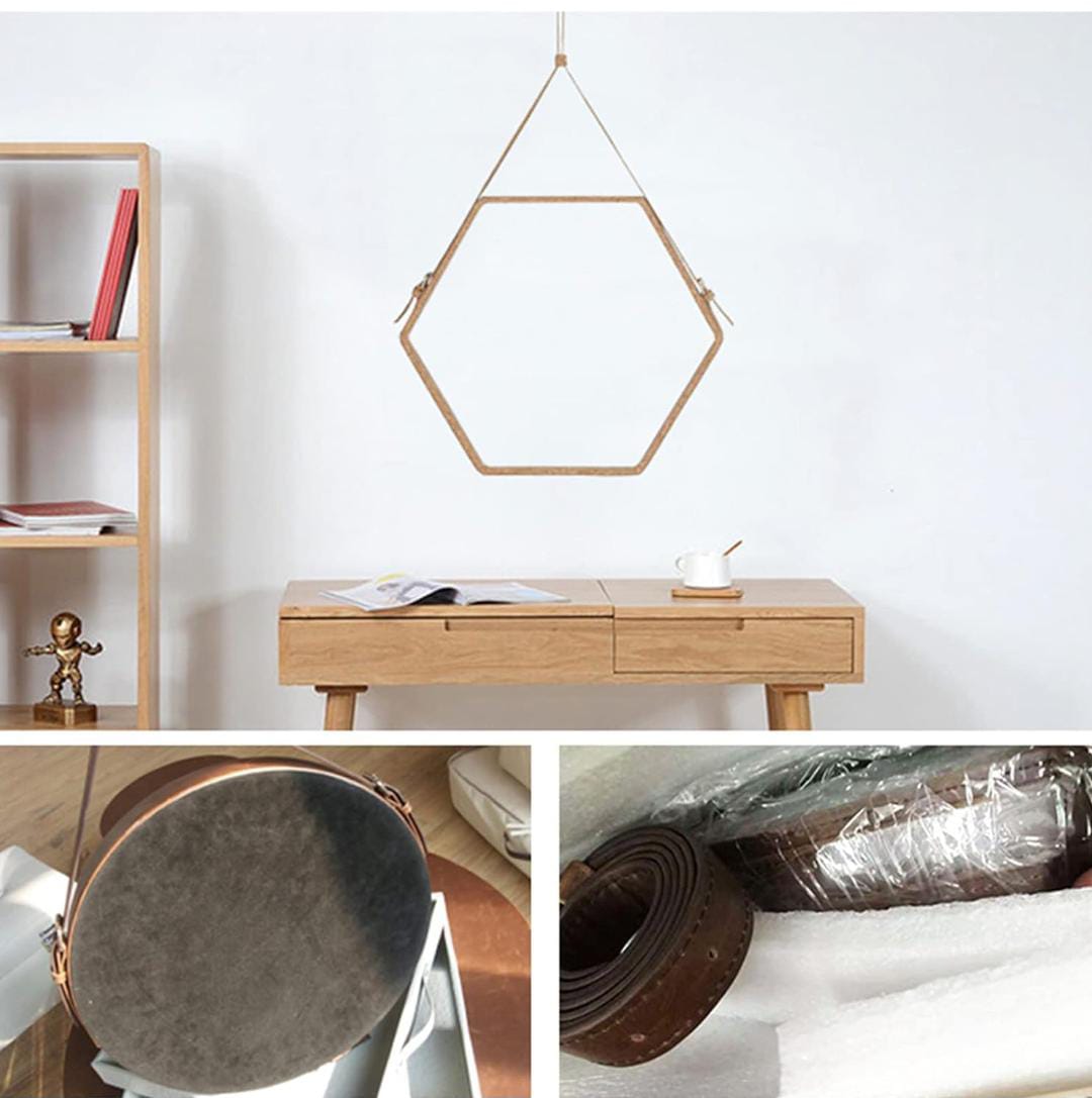 Geometric Hexagon Hanging Wall Mirror