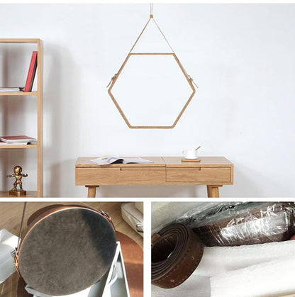 Geometric Hexagon Hanging Wall Mirror