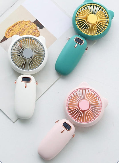 Mini Folding Electric Fan with Strap