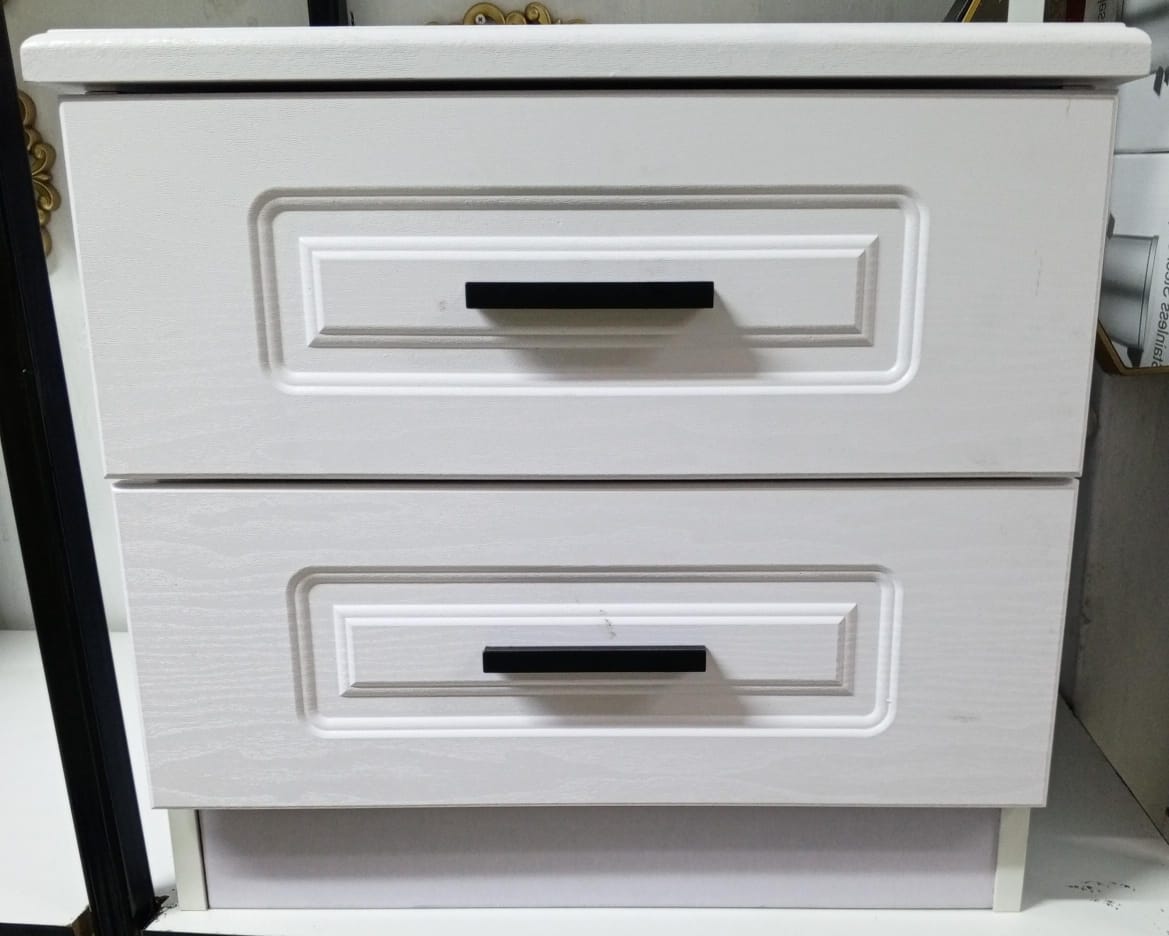 Modern Minimalist Nordic Nightstand – Double Drawer Bedside Table