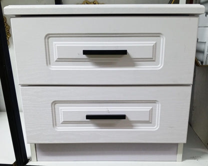 Modern Minimalist Nordic Nightstand – Double Drawer Bedside Table