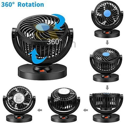 12V DC Electric Car Single Head Fan – Powerful 360° Cooling!