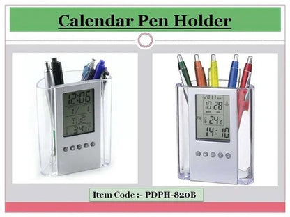 Digital LCD Desk Pen & Stationery Organizer