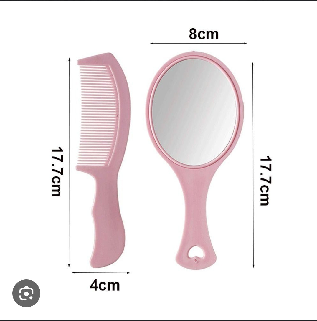 2-in-1 Hand Mirror & Comb Set