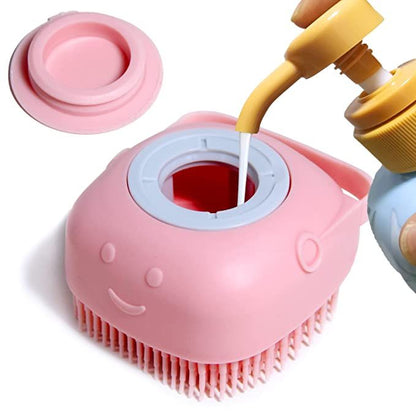 Multipurpose Reusable Silicone Body Scrubber & Massager with Built-In Soap Dispenser!