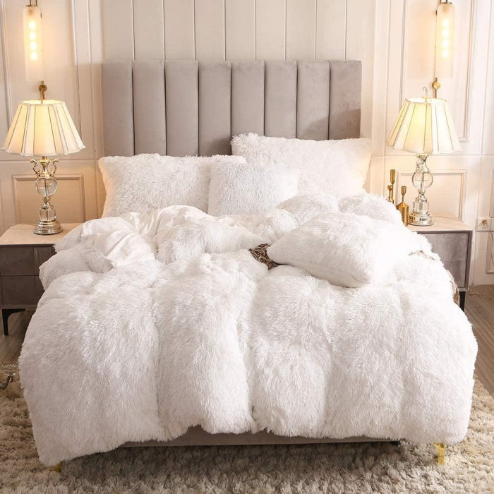 6pcs Luxury Velvet Plush Fluffy Duvet Set