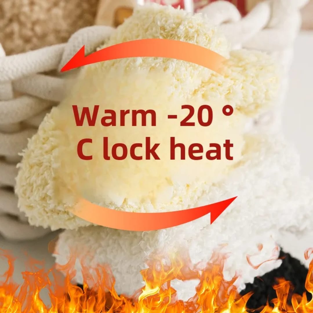 1 Pair Winter Coral Fleece Kids Socks – Anti-Slip